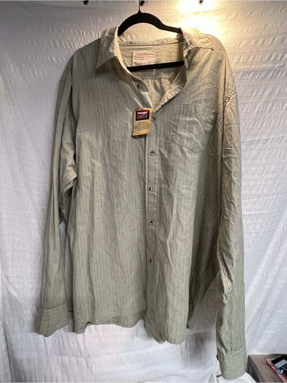 Wrangler Womens Long-Sleeve Button-Up Shirt - Light Sage Green